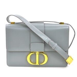 CHRISTIAN DIOR Gray Leather Shoulder Bag